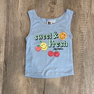 SmileyWorld Sweet & Fresh Blue Crop Top